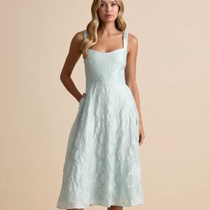 Lulu's Mint Green Floral Midi Dress